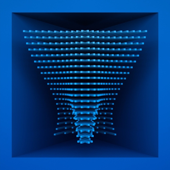 【裸眼3D】炫蓝炫酷立体矩阵艺术方形空间