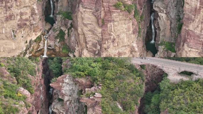 河南焦作修武风景名胜云台山红石峡景区航拍