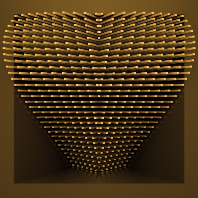 【裸眼3D】金色方点韵律曲线几何矩阵空间