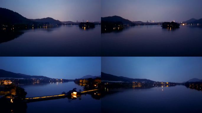 杭州湘湖夜晚景色