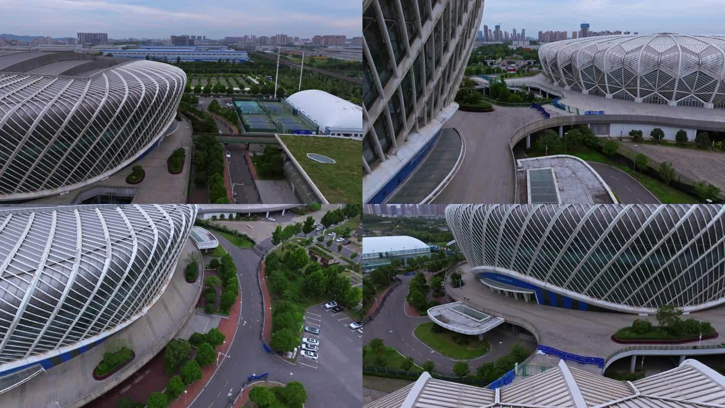 武汉光谷国际网球中心特写航拍