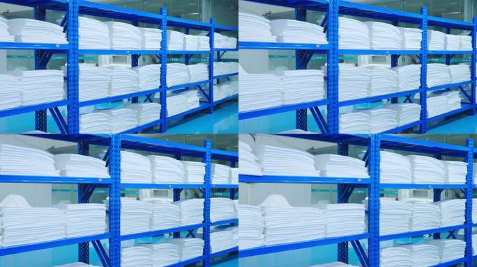 布草洗涤行业布草货架布草存储间展示