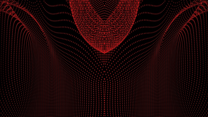 【4K时尚背景】红黑炫酷光点曲线粒子暖场
