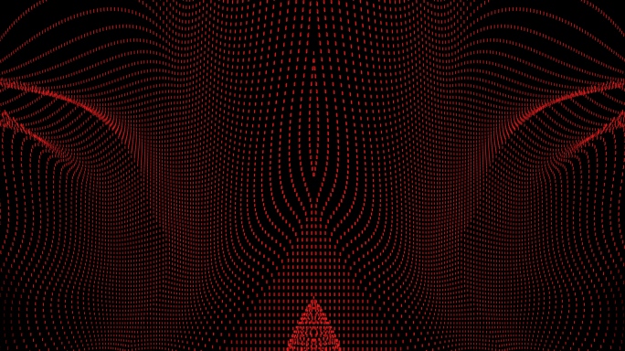 【4K时尚背景】红黑炫酷光点曲线粒子暖场