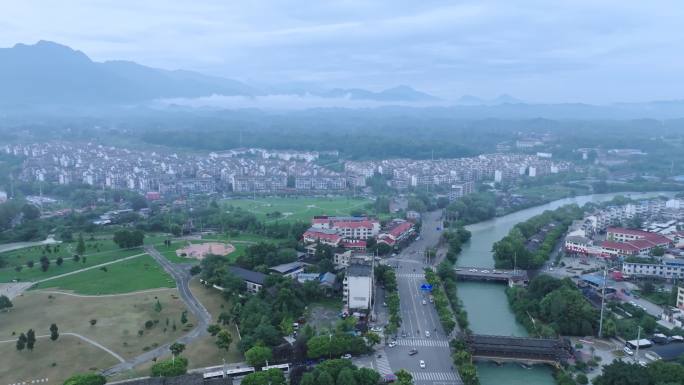 城镇航拍美丽乡村乡镇航拍鸟瞰全景