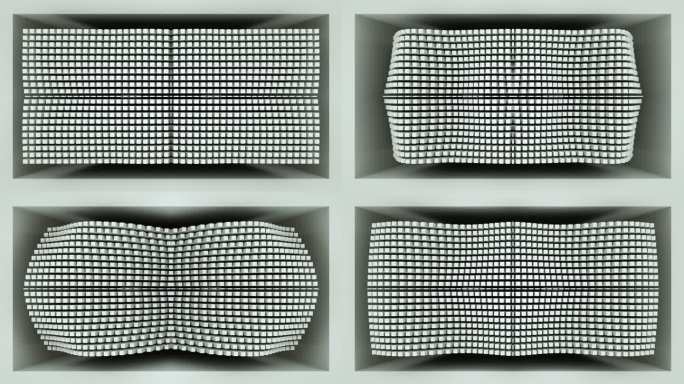 【裸眼3D】灰白方块矩阵立体艺术墙体空间