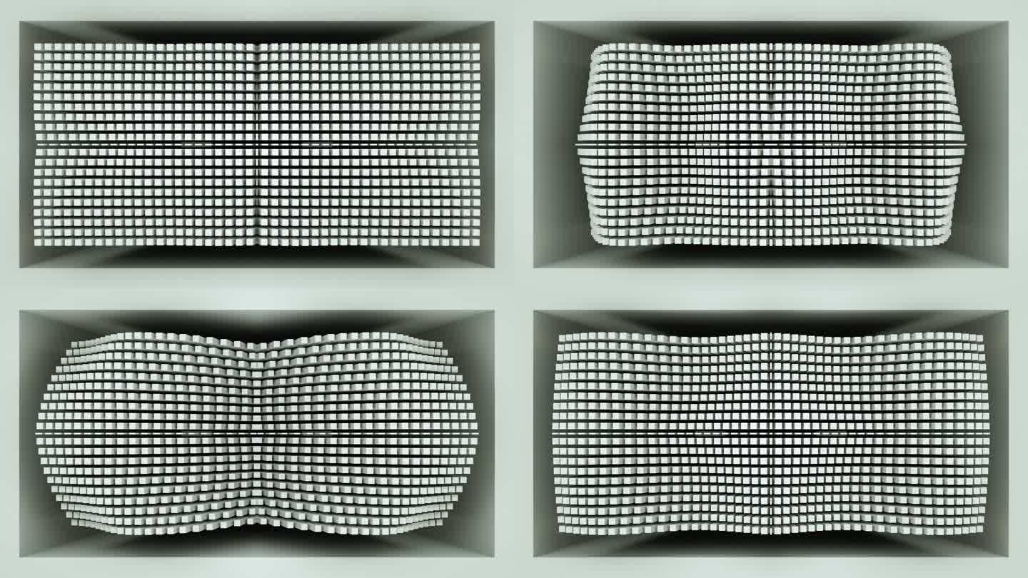 【裸眼3D】灰白方块矩阵立体艺术墙体空间