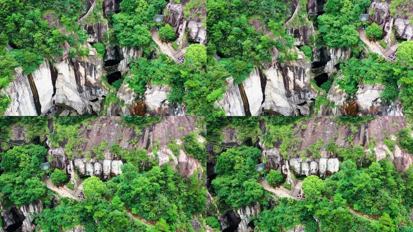 浙江温岭长屿硐天，双门硐景区，采石遗迹