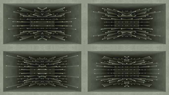 【裸眼3D】肌理墙体点线投影方块矩阵空间