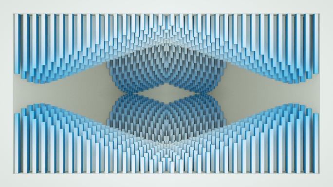 【裸眼3D】白蓝曲线矩阵几何淡雅艺术空间