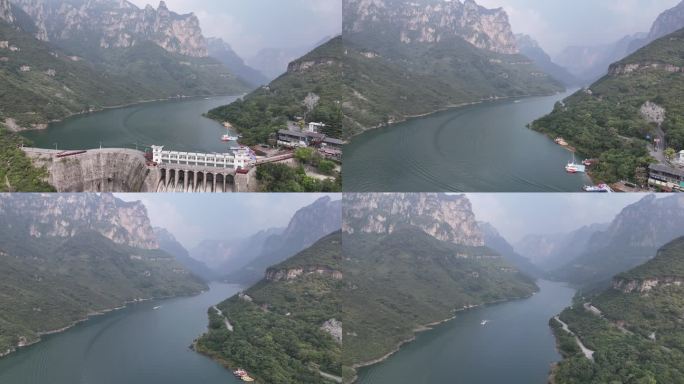 河南焦作修武风景名胜云台山红石峡景区航拍