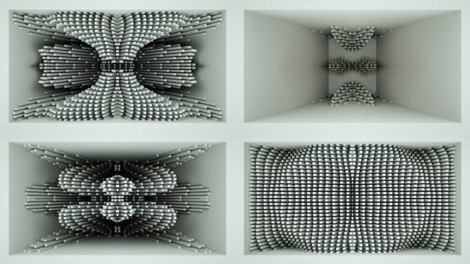 【裸眼3D】艺术投影方块矩阵灰白立体空间