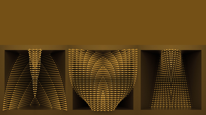 【裸眼3D】金色奢华韵律曲线几何矩阵空间