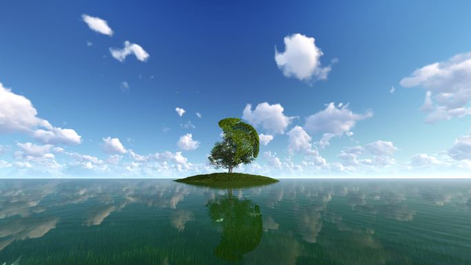 概念水上地球环保树