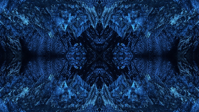【4K背景】宝蓝奢华碎片镜像虚幻分形空间