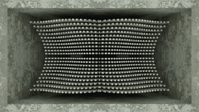 【裸眼3D】肌理墙体文化石 方块矩阵空间
