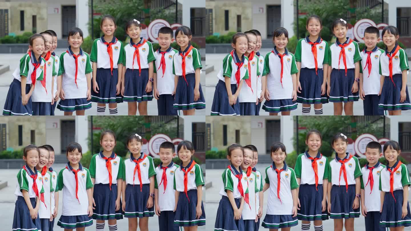 学生少先队员红领巾小学生笑脸微笑笑容