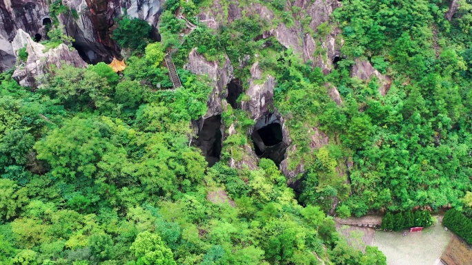 浙江温岭长屿硐天，双门硐景区，采石遗迹