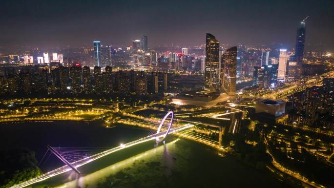 南京河西夜景延时