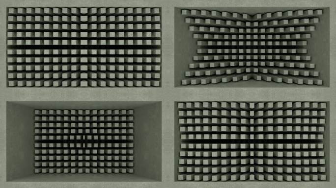 【裸眼3D】肌理墙体方形石头方块矩阵空间