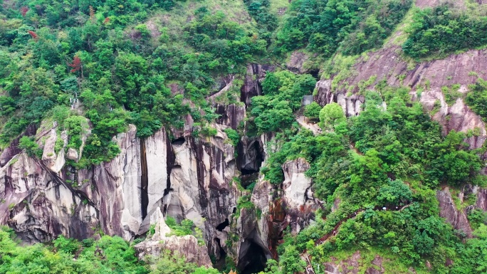 浙江温岭长屿硐天，双门硐景区，采石遗迹