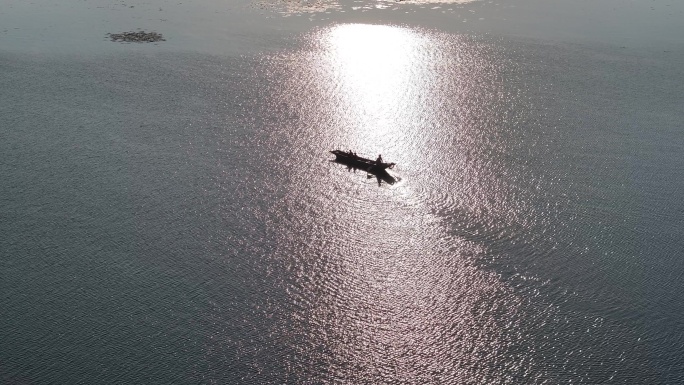 航拍泸沽湖蒗放村 高原湖泊泸沽湖