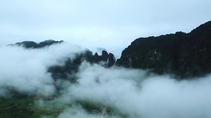 东南亚老挝云海、雨林、