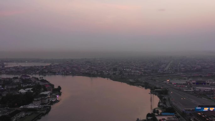 非洲尼日利亚城市航拍4K