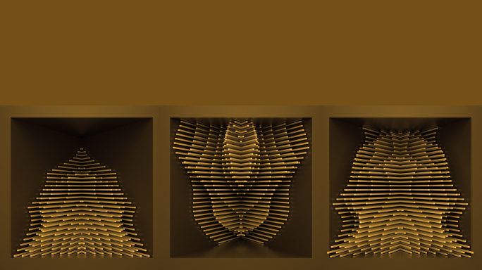【裸眼3D】金色奢华立体曲线几何矩阵空间