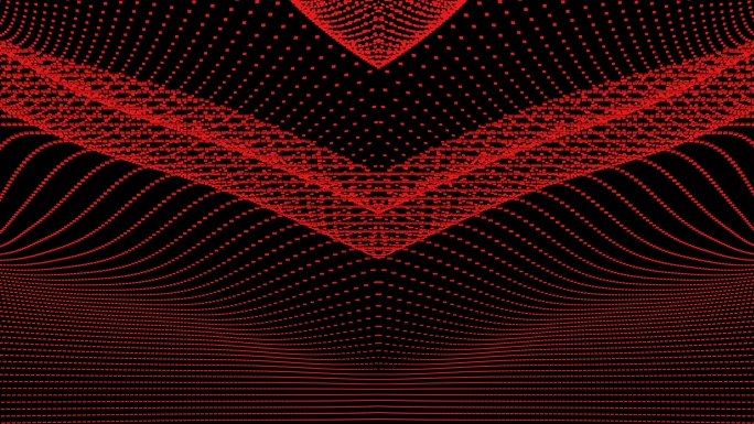 【4K时尚背景】红黑炫酷曲线粒子发光暖场