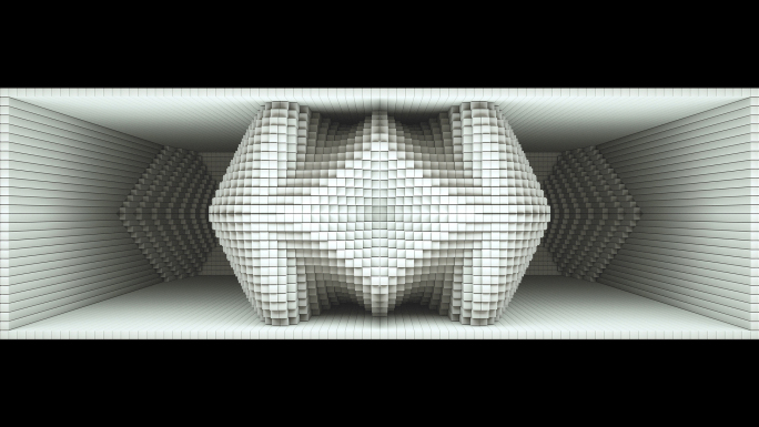 【裸眼3D】白色方块墙体艺术镜像空间矩阵
