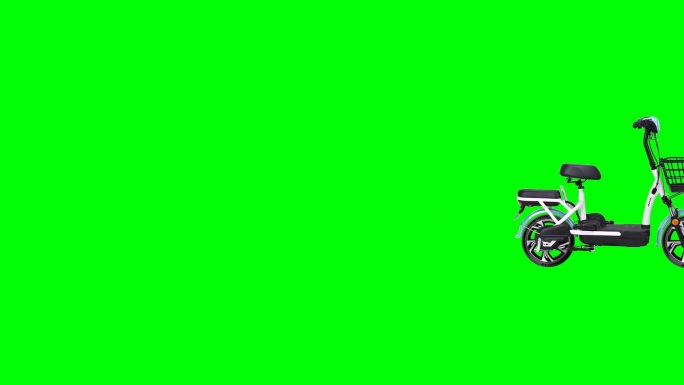 绿幕抠像电动自行车，绿屏绿布两轮电动车