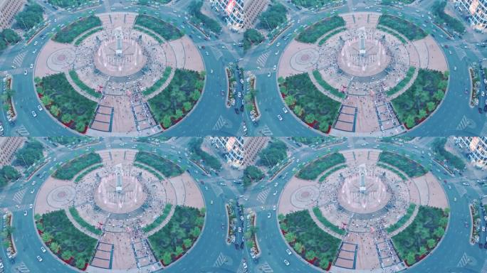 辽宁鞍山站前胜利广场市府广场喷泉-2