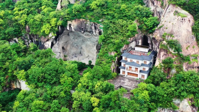 浙江温岭长屿硐天，双门硐景区，采石遗迹