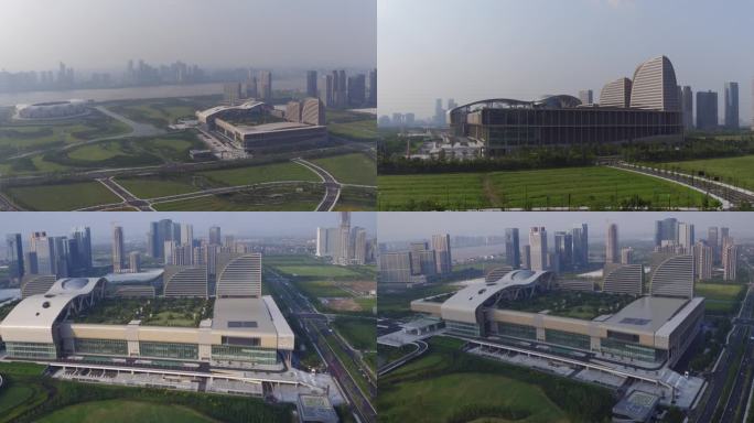 4K航拍2016年杭州奥体中心未开发