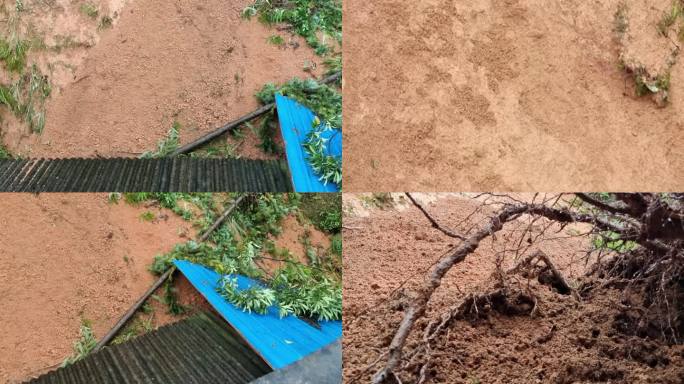 地质灾害山石滚落视频房屋倒塌雨后山体滑坡