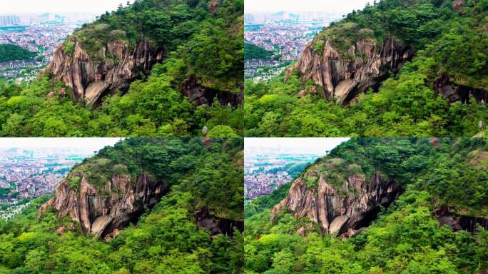 浙江温岭长屿硐天，双门硐景区，采石遗迹