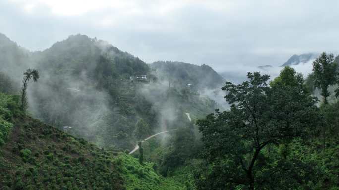 山峦叠嶂 云雾缭绕