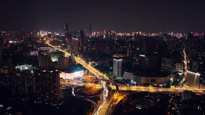 城市立交繁华夜景航拍