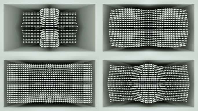 【裸眼3D】灰白方块矩阵立体几何墙体空间