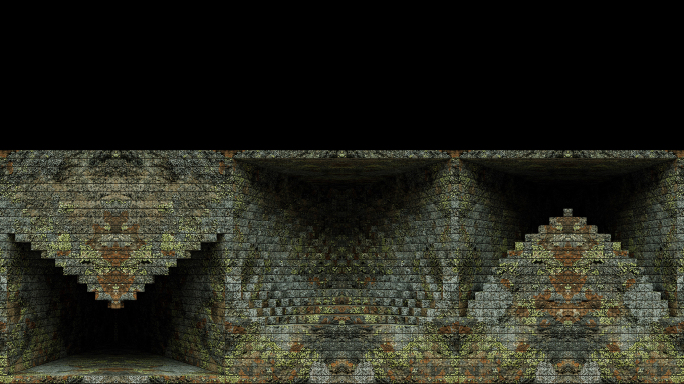 【裸眼3D】肌理墙体丛林石质方形折角空间