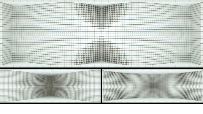 【裸眼3D】白色方块墙体艺术投影空间矩阵