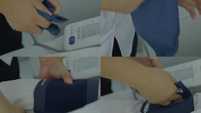 医生给患者做血氧 做血压检测