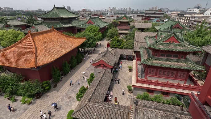 开封府鸟瞰全景 古建筑景点 包青天