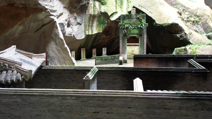 浙江温岭长屿硐天，双门硐景区，采石遗迹