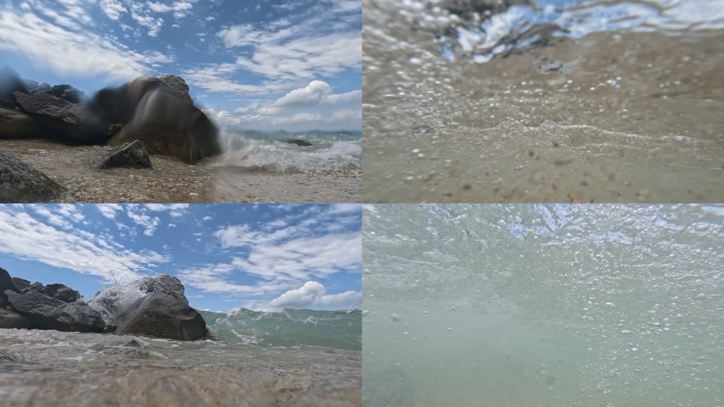 海浪拍打镜头