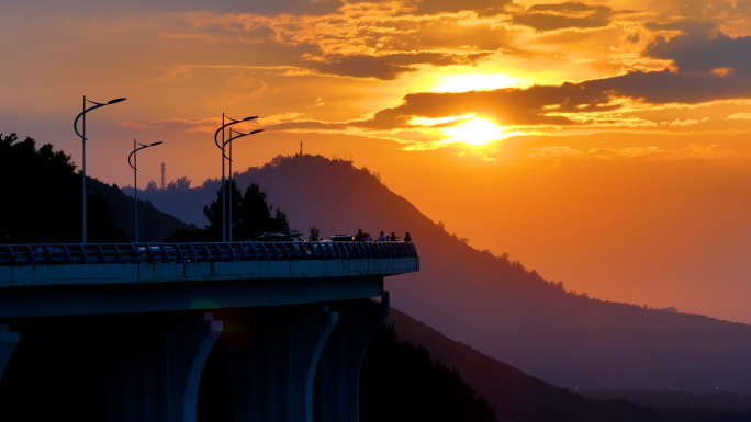 东山岛苏峰山环岛路日落夕阳