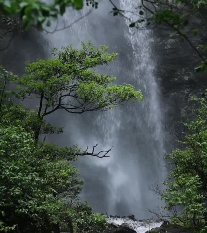 瓦屋山山谷瀑布大自然视频