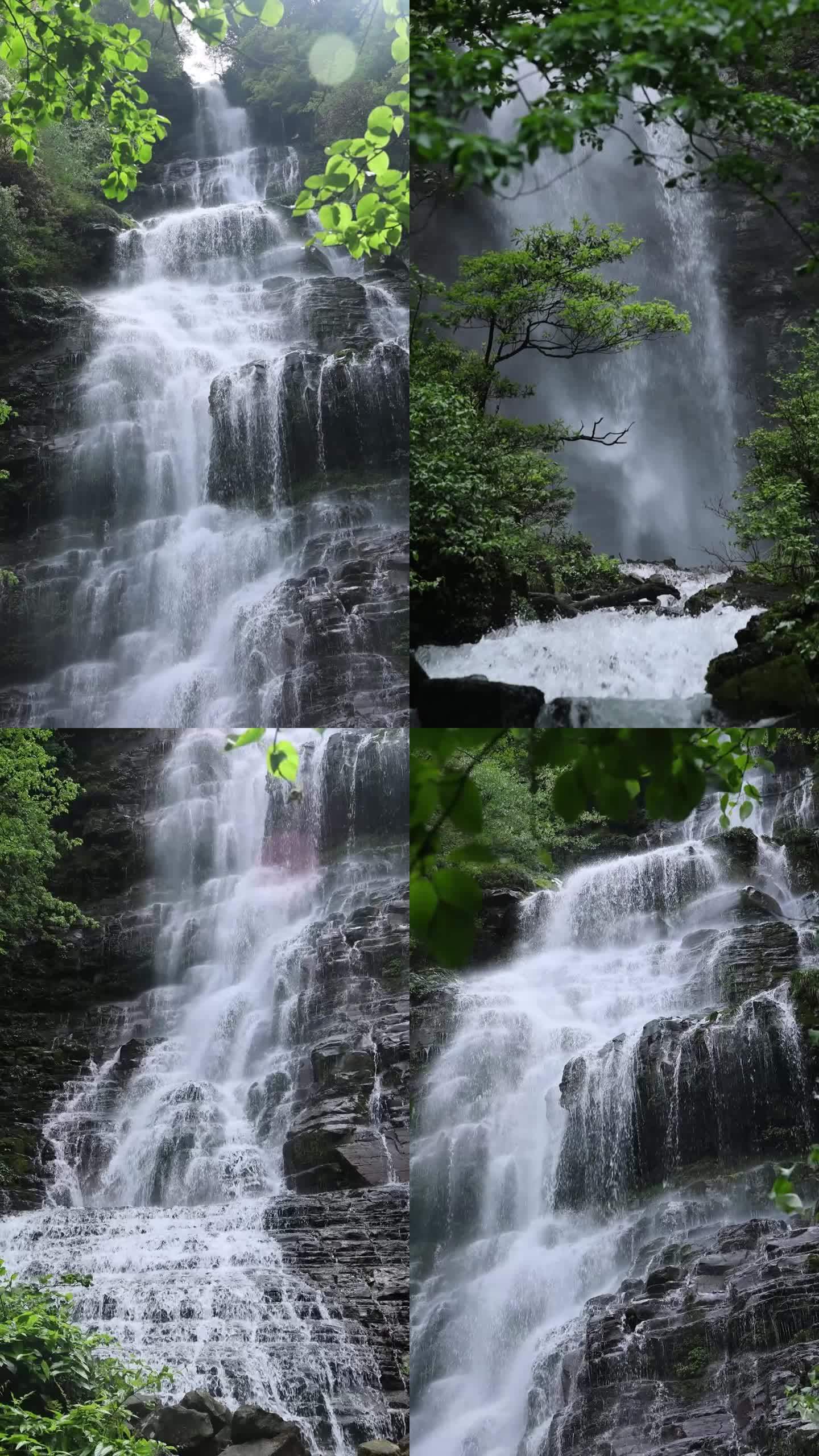 瓦屋山山谷瀑布大自然视频