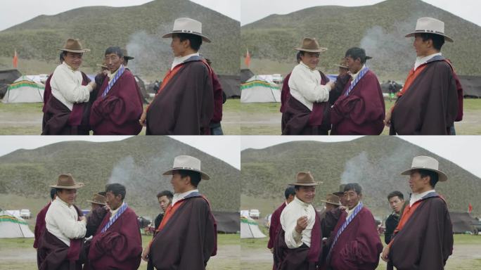 穿好藏装 藏族装饰 藏族妇女 牧场 农场